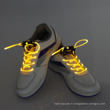 Chaîne de chaussure activée par bruit lumineux de lacets lumineux lumineux superbe de LED